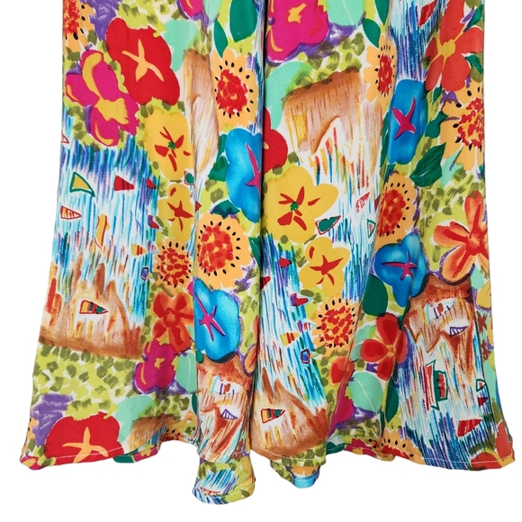 Breeches Vintage 100% Silk Gardengirl Floral Skirt Vibrant Color Women's Size 4 - Picture 7 of 10